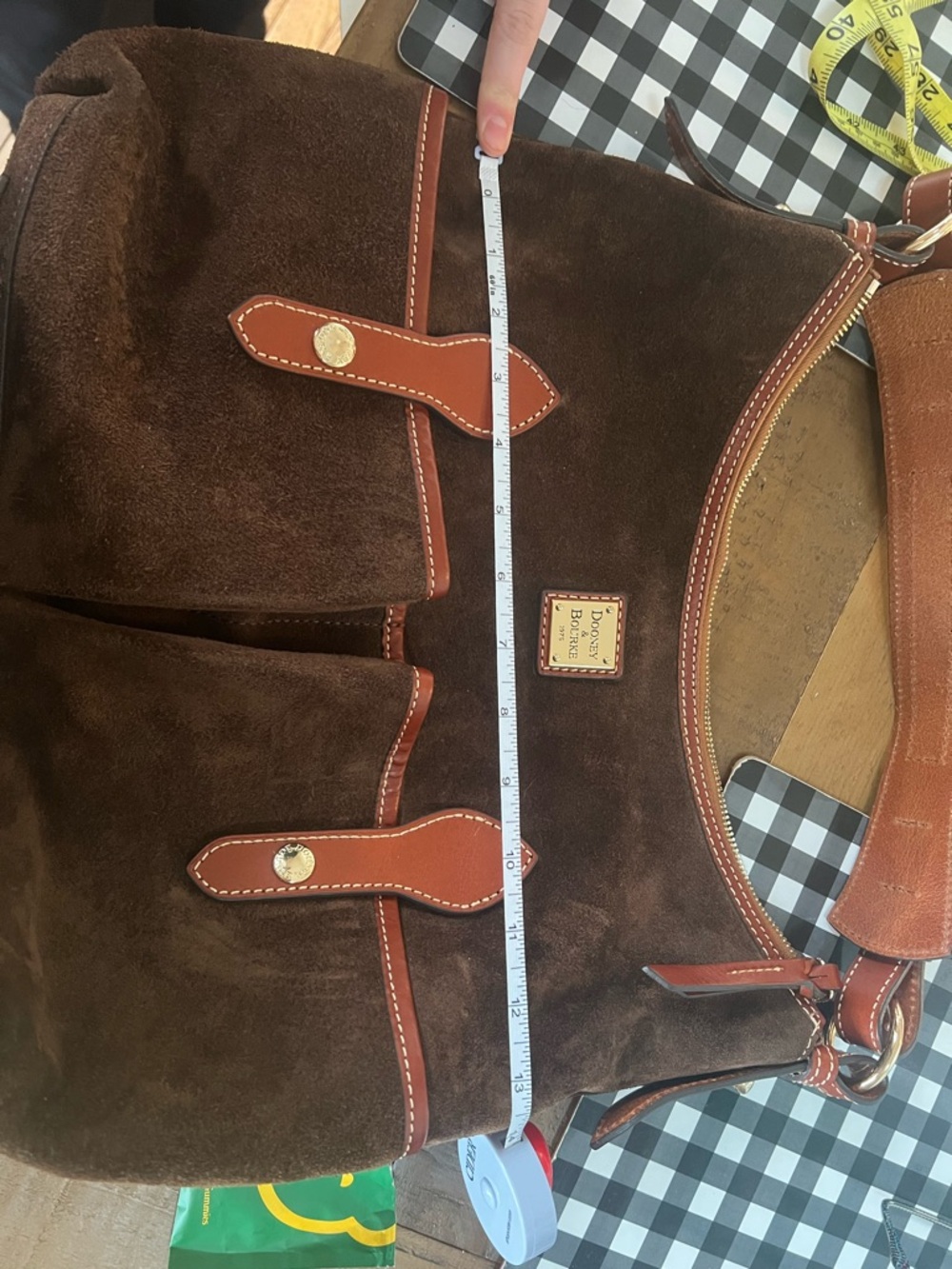Dooney & Bourke Chocolate Brown Suede Hobo Bag - Picture 5 of 5